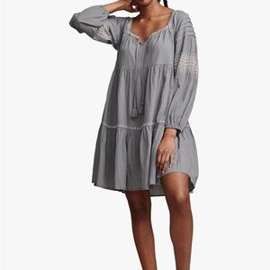 L ucky Brand Womens Lucky Brand Women's Embroidered Tiered Long Sleeve Mini